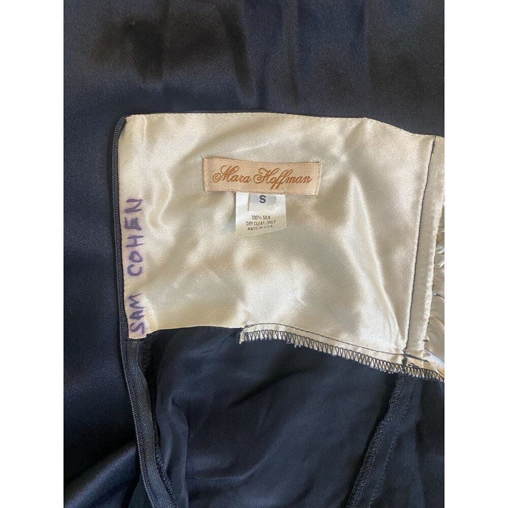 Vintage Mara Hoffman 100% Silk Late 90’s Y2K Era Black Tan Satin Halter Dress S - Picture 11 of 14